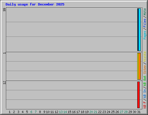 Daily usage for December 2025